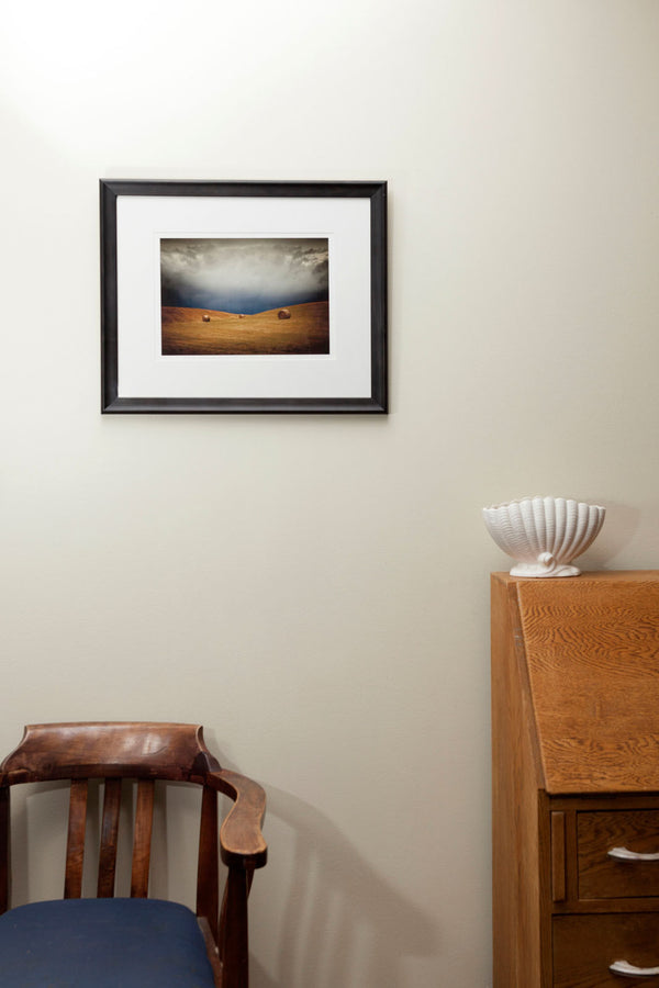 Framed Print - Hay Bales Channel Road